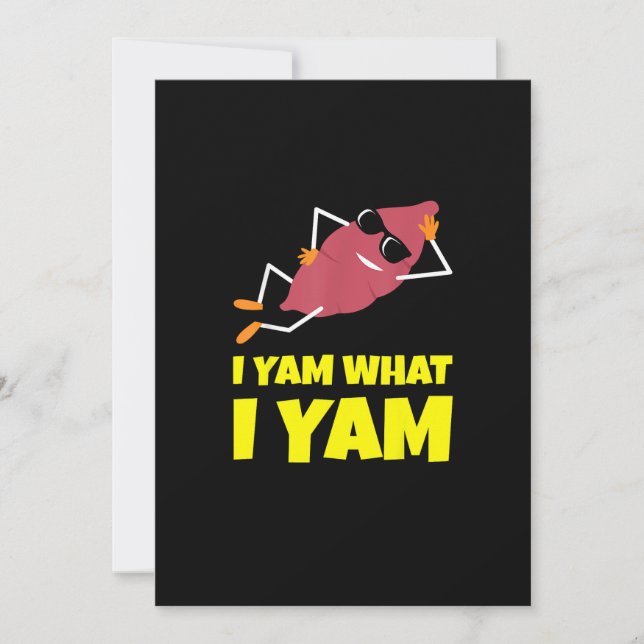 I Yam What I Yam Sweet Potato Thanksgiving Sloth D Holiday Card (Front)