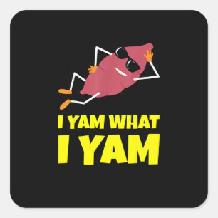 I Yam What I Yam Sweet Potato Thanksgiving Sloth D Square Sticker