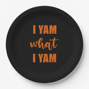 I Yam What I Yam Thanksgiving Matching Family Top Paper Plate