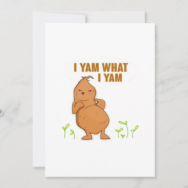 I Yam What I Yam Trendy Basic Holiday Card (Front)
