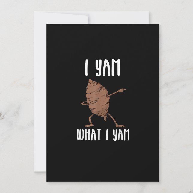 I Yam What I Yam Trendy Basic Holiday Card (Front)