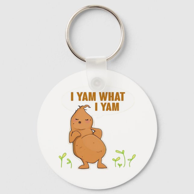 I Yam What I Yam Trendy Basic Key Ring (Front)