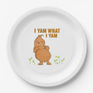 I Yam What I Yam Trendy Basic Paper Plate
