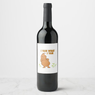 I Yam What I Yam Trendy Basic Wine Label