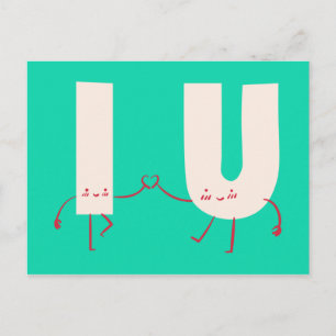 I & You = Love Postcard
