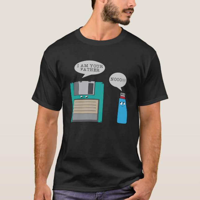I Your Father Nooo Diskette and USB Conspiracy T-Shirt (Front)