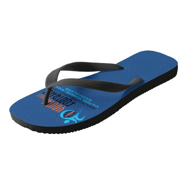 I Youth Football Flip Flops (Angled)