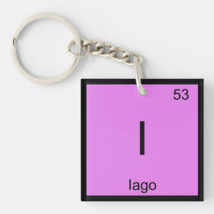 Iago Name Chemistry Element Periodic Table Key Ring