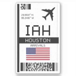 IAH Houston Boarding Pass - Texas Travel