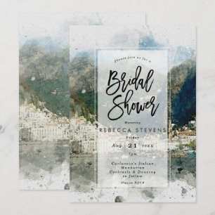 Ialian watercolour scene bridal shower invitation