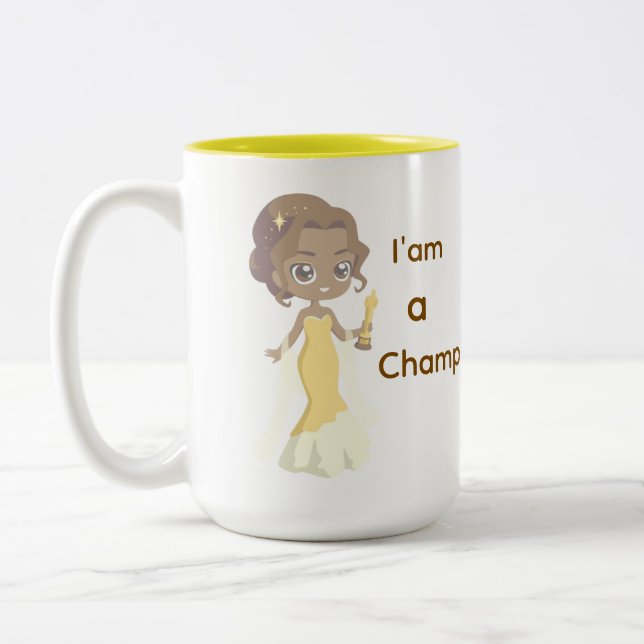 I'am a Champion Woman in Yellow Dress Coffee Mug (Left)