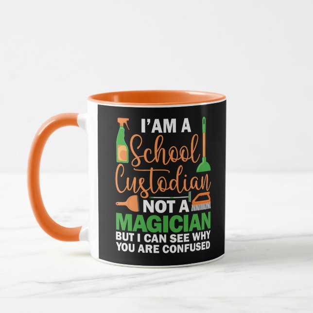 I'am A School Custodian Not a Magician Caretaker Mug (Left)