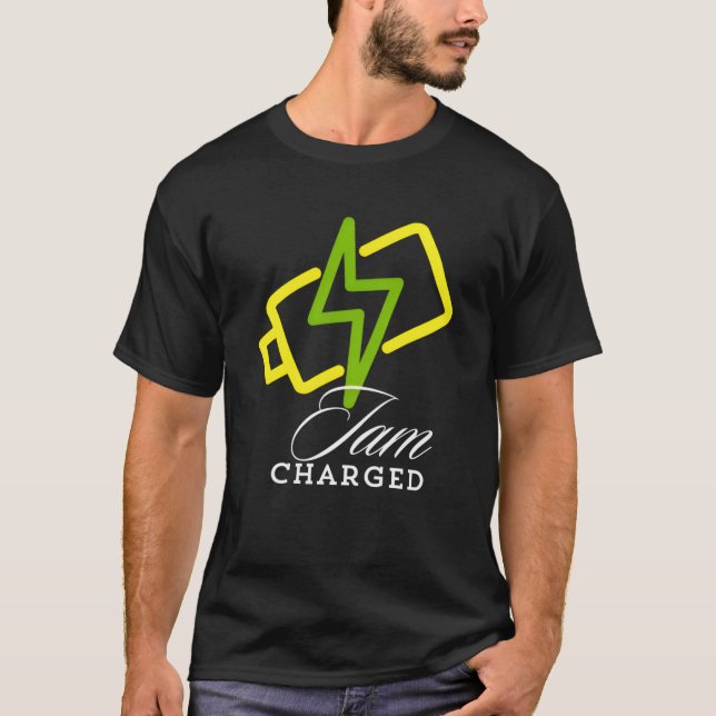 Iam Charged Unisex T-Shirt – Electric Vibes Tee (Front)