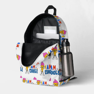 Iam cool ice cream printed backpack