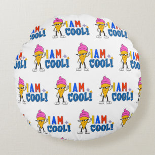 Iam cool ice cream round cushion