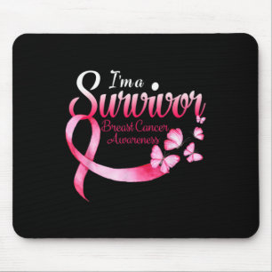 I'am Survivor Breast Cancer Awareness With Pink Ri Mouse Mat