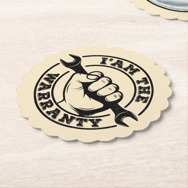 I'am The Warranty Diesel Mechanic Guarantee Humour Paper Coaster (Angled)