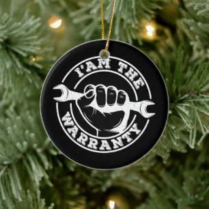 I'am The Warranty Grandpa Mechanic Engineer Father Ceramic Tree Decoration