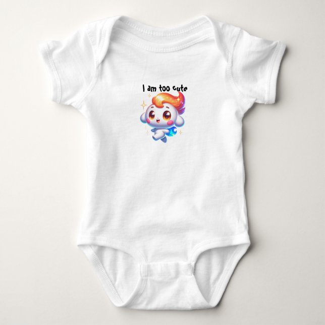 Iam too cute baby bodysuit (Front)
