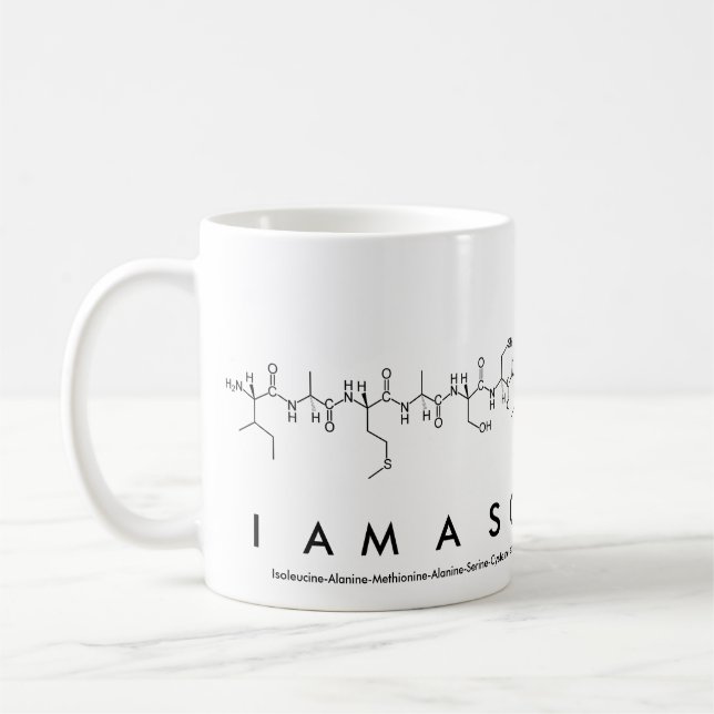 IAmAScientist peptide name mug (Left)