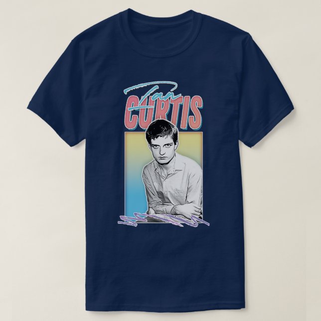 Ian Curtis Aesthetic Style Design T-Shirt (Design Front)