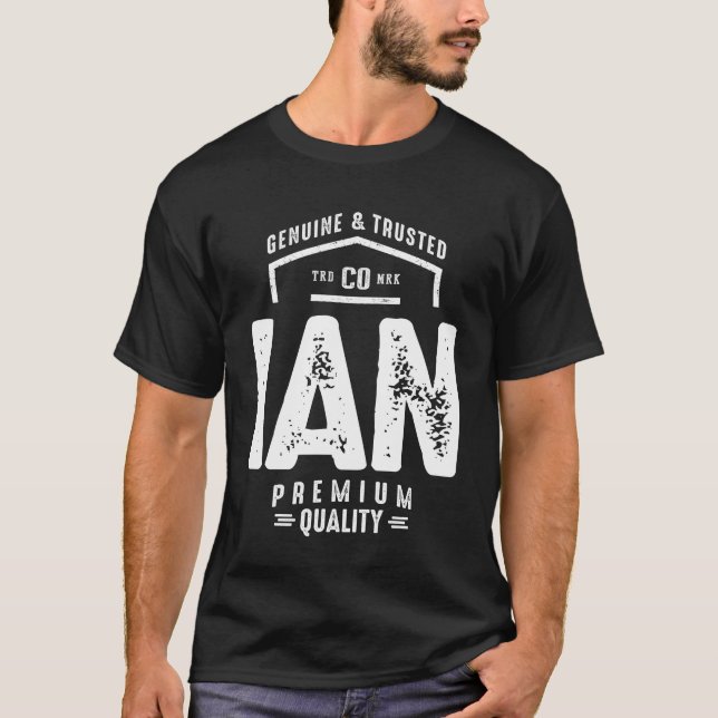 Ian Personalised Name Birthday Gift T-Shirt (Front)