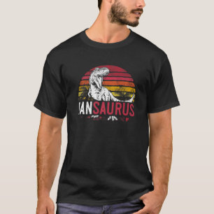 Ian Saurus Funny Personalised Dinosaur T Rex Name T-Shirt