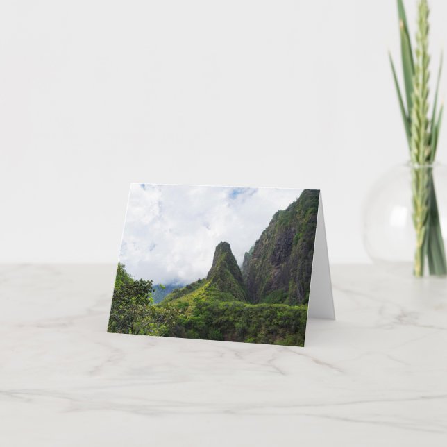 iao needle state monument in maui hawaii thank you card (Front)