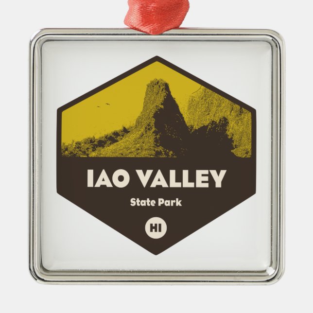 Iao Valley State Park Hawaii Metal Tree Decoration (Front)