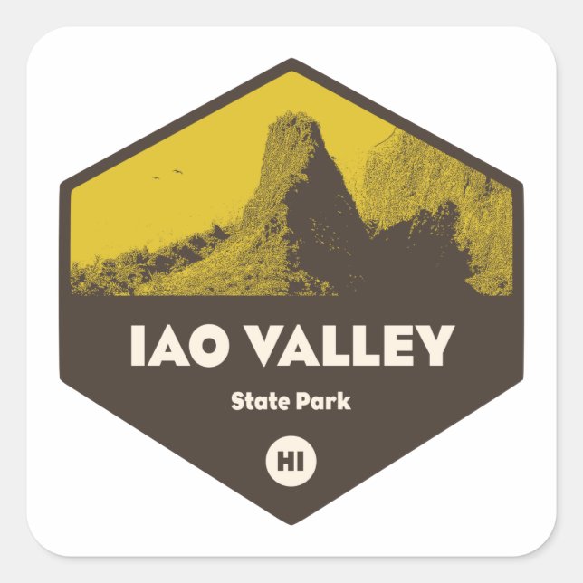 Iao Valley State Park Hawaii Square Sticker (Front)