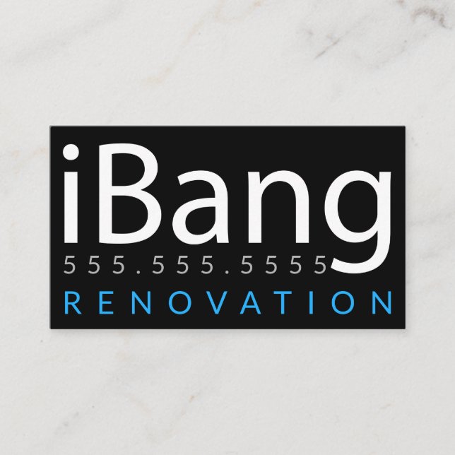 iBang. Construction Roofing Renovation Business Card (Front)