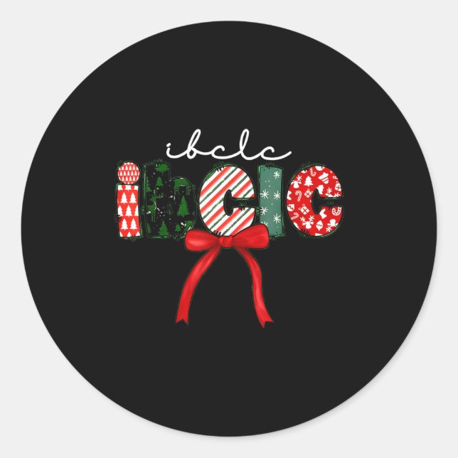 Ibclc Christmas Lactation Consultant Specialist Cr Classic Round Sticker (Front)