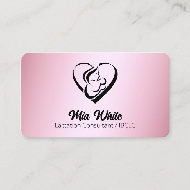 IBCLC Lactation Counsellor Rose Gold Business Card (Front)