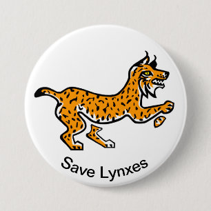 Iberian lynx - button