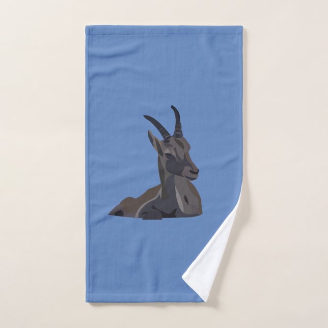 Ibex Goat Animal Art Goat Hand Towel (Hand Towel)