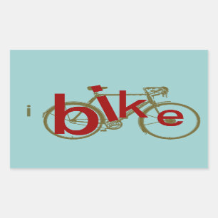 ibike ~ love cycling rectangular sticker
