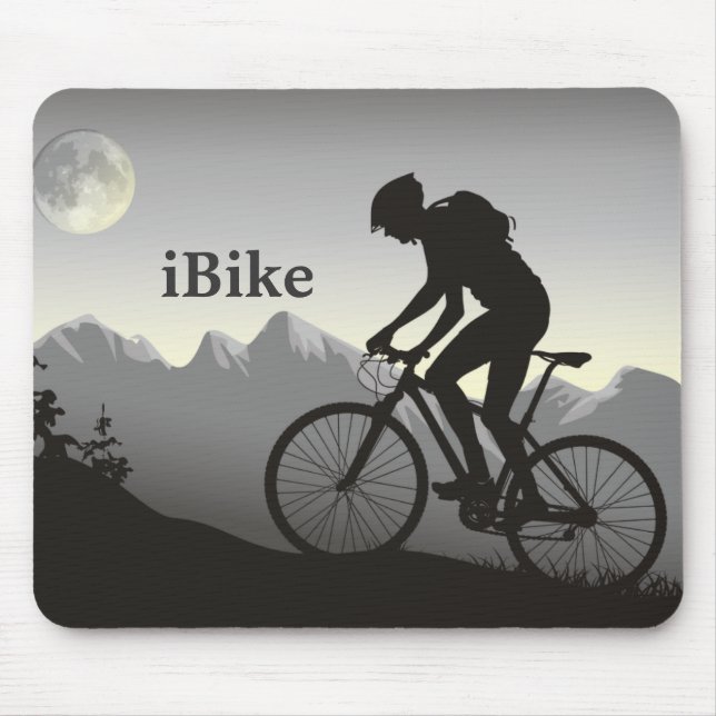 iBike Silhouette Mountain Bike Moon n Mountains Mouse Mat (Front)