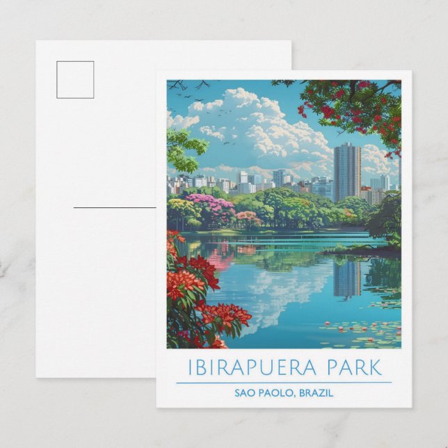 Ibirapuera Park Sao Paolo Brazil Vintage Travel  Postcard (Front/Back)