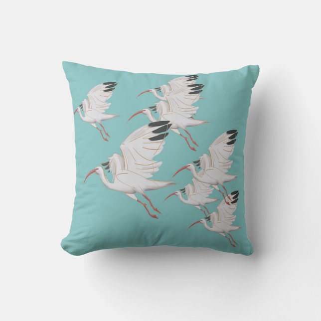 Ibis Flight Throw Pillow (Front)