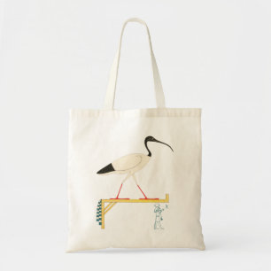 Ibis Illustration & Thoth Hieroglyphic T-Shirt Tote Bag