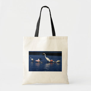 Ibis, spoonbills, great egret, blue heron and snow tote bag