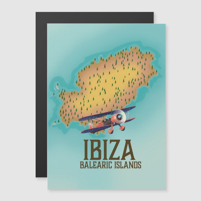 Ibiza Balearic islands map poster (Front/Back)