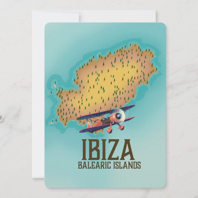 Ibiza Balearic islands map poster (Front)