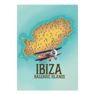 Ibiza Balearic islands map poster