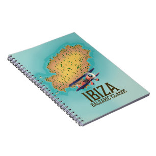 Ibiza Balearic islands map poster Notebook
