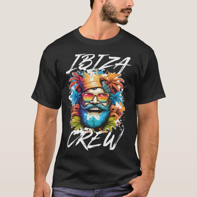 Ibiza Crew Vacation Party Team Travel  Quote T-Shirt (Front)