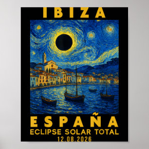 Ibiza España Eclipse Solar Total 2026 Poster