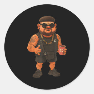 Ibiza Final Boss Meme Funny Holiday Haircut Jokes  Classic Round Sticker