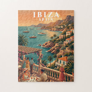 Ibiza Jigsaw Puzzle Vintage Travel Scene Spain Sun