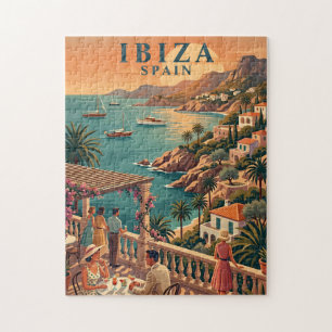Ibiza Jigsaw Puzzle Vintage Travel Scene Spain Sun